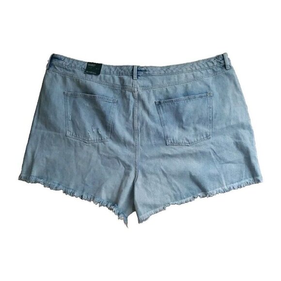 WILD FABLE Women's Plus Jean Shorts Size 30 Med Wash Super High Rise Cut-Off NWT - Picture 3 of 10